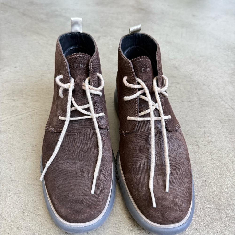 Cole Haan Brown Chukka Boots with Suede Finish